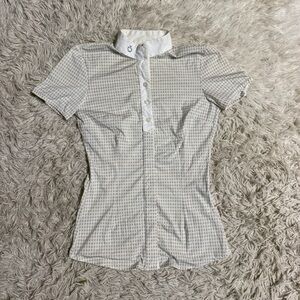 Women’s XS Cream Cavalleria Toscana Short Sleeve Horseback Riding Show Shirt